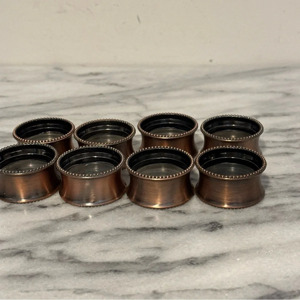 Elegant Copper Napkin Rings Set